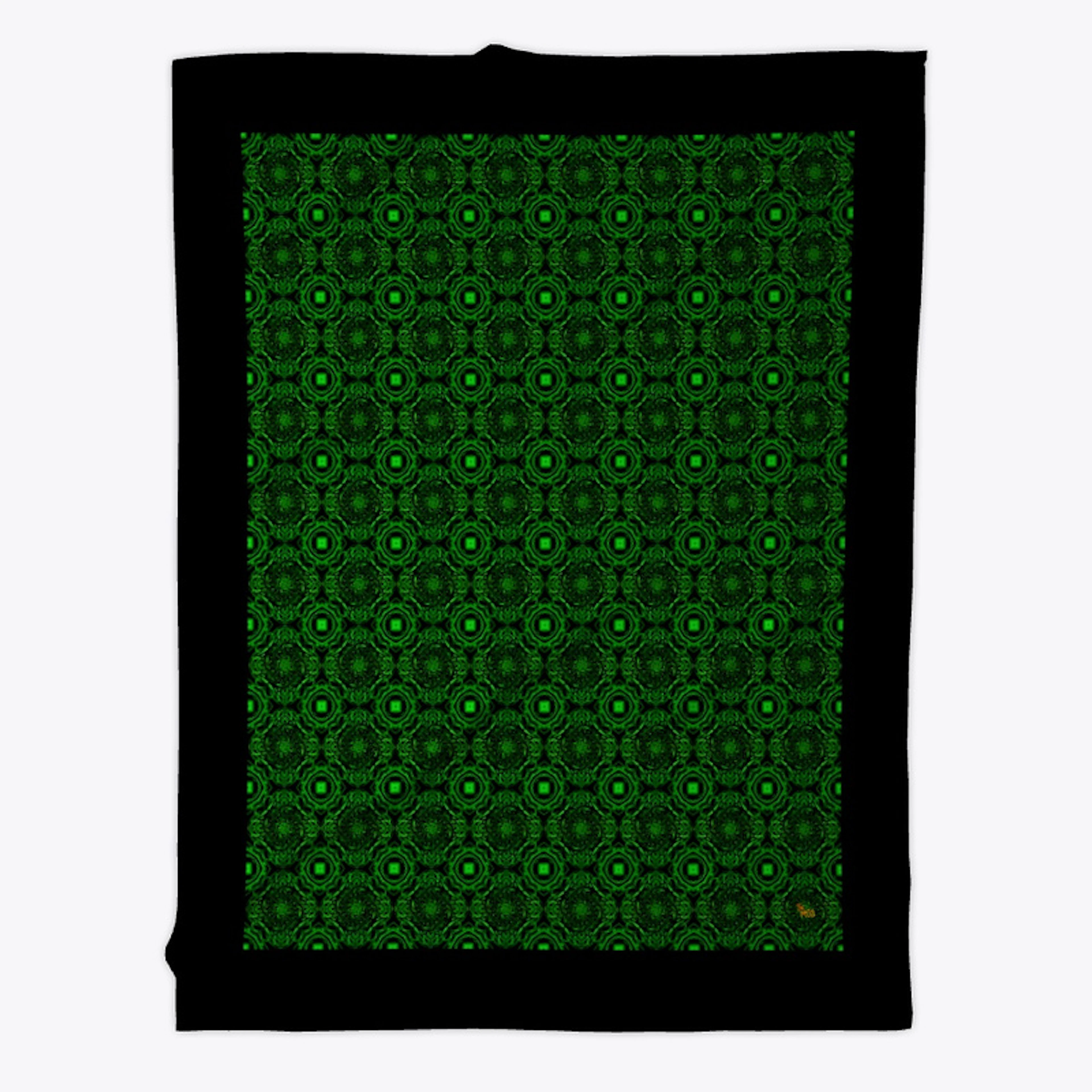 Pixelated Spirals Green